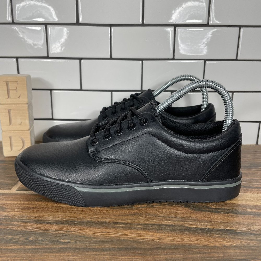 TredSafe Rig Womens Sz 6 Wide Shoes Black Leather Slip Resistant Career Oxfords